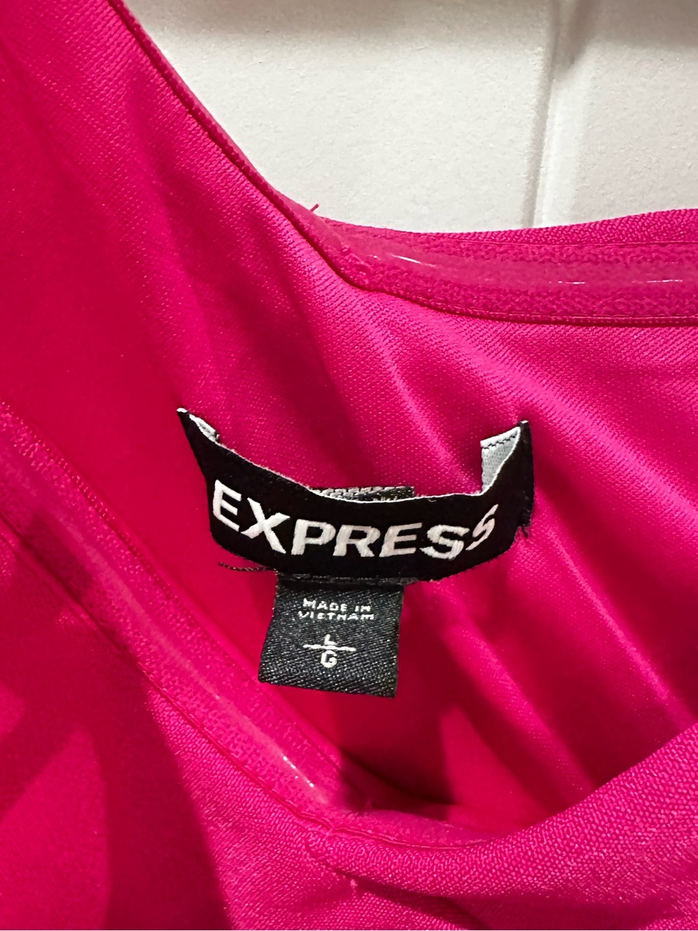 Express One-Shoulder Ruffle Mini Dress - Fuchsia - Picture 4 of 4